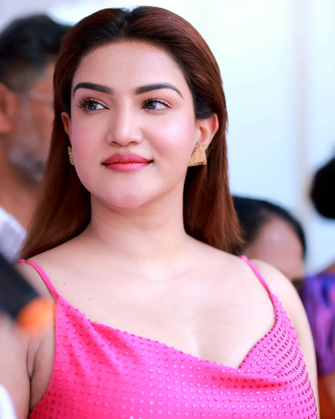 Honey Rose In Long Pink Gown